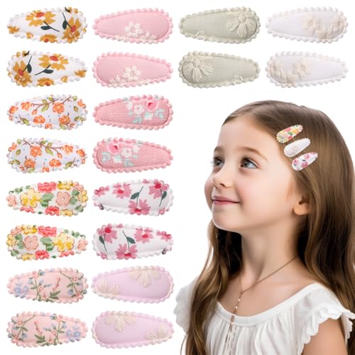 PALAY® 20Pcs Girls Hair Clips 1.5 Inches Cute Floral Print Bangs Hair Clips Stray Hair Clips for Girls Toddlers Shower Gift Hair Barrettes Hair Accessories for Baby Toddler Girls PALAY® 20Pcs Girls Hair Clips 1.5 Inches Cute Floral Print Bangs Hair Clips Stray Hair Clips for Girls Toddlers Shower Gift Hair Barrettes Hair Accessories for Baby Toddler Girls